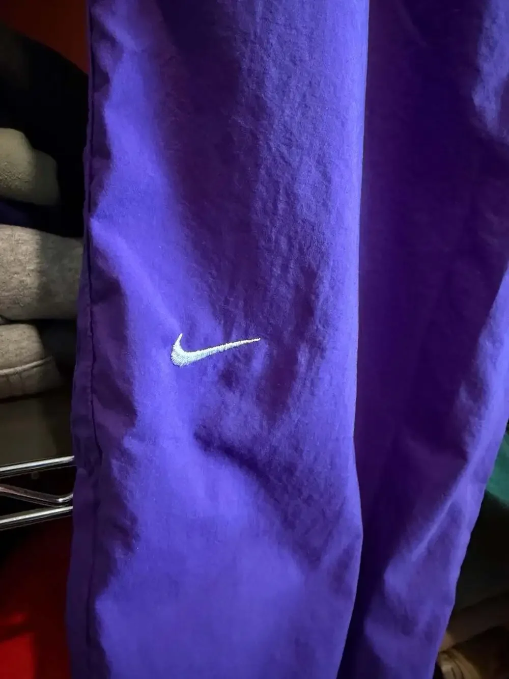 Nike Vintage Windbreaker Track Pants Size Large Purple Nylon embroidered